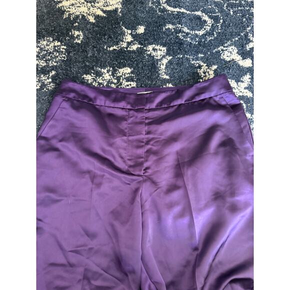 NWOT Jason Wu Bright Violet Polyester Wide Leg Trousers Sz. 10 - Picture 5 of 7